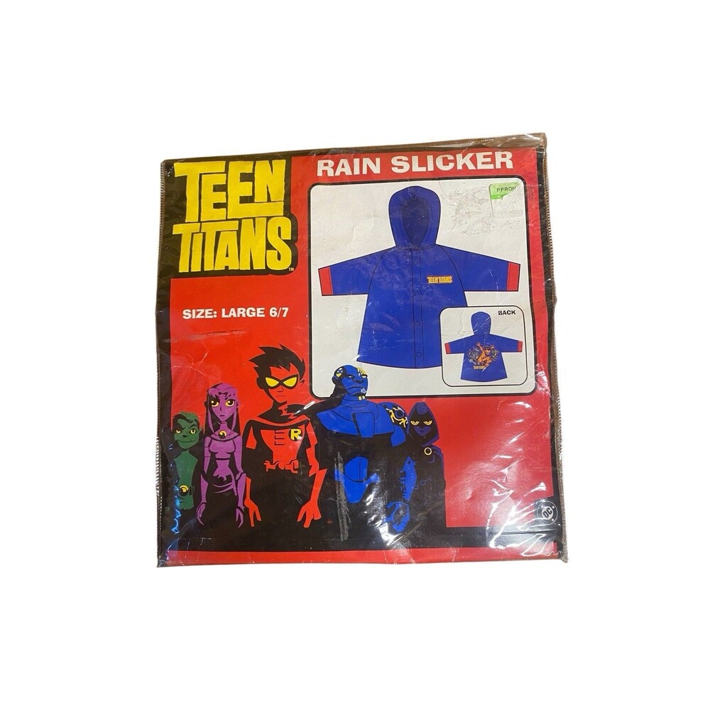 Vintage 2004 Teen Titans Rain Slicker Kids 6/7 DC Comics Rain Coat/Jacket NEW